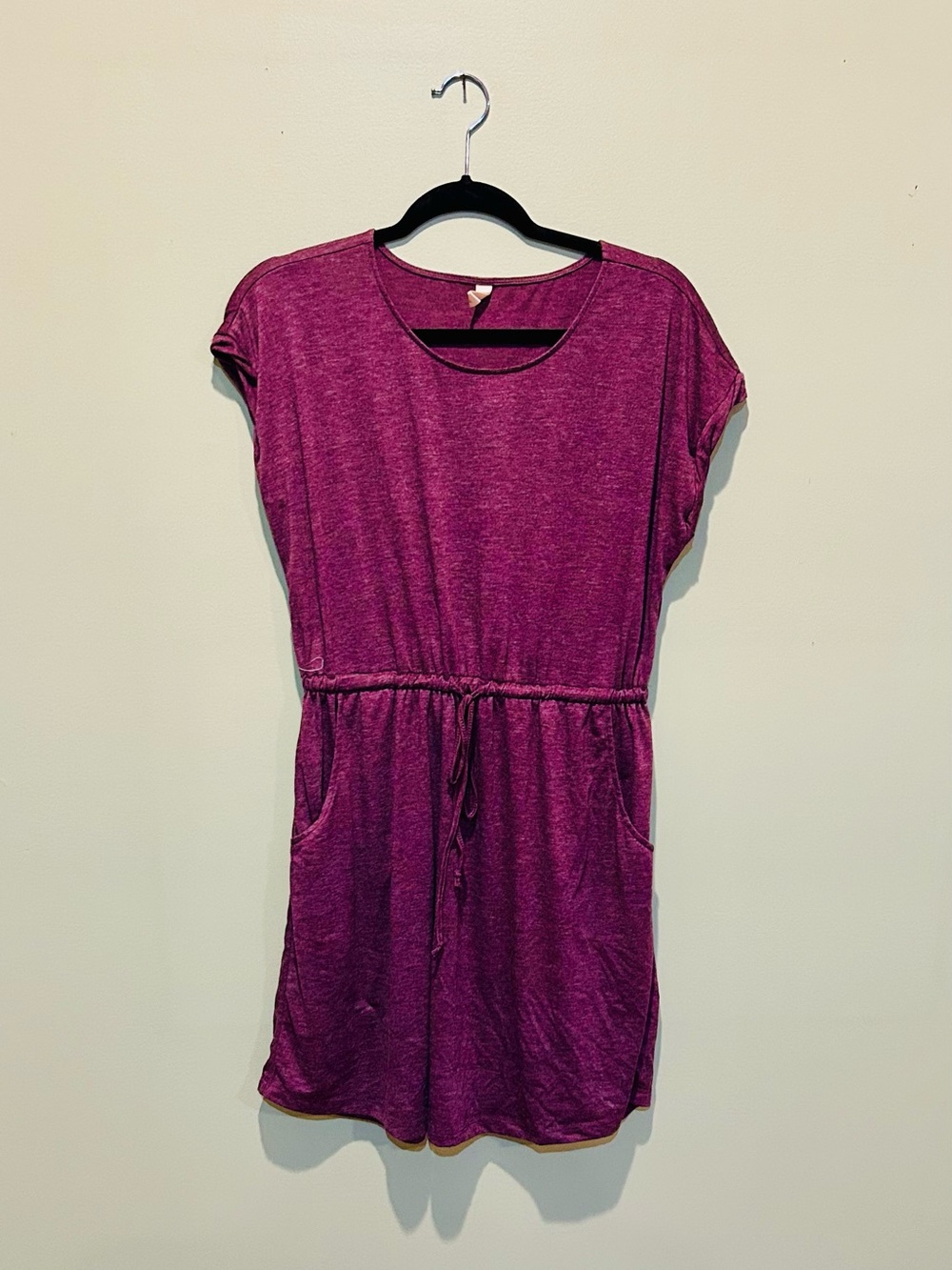 Wishlist Short Sleeve Drawstring Mini Dress - Magenta